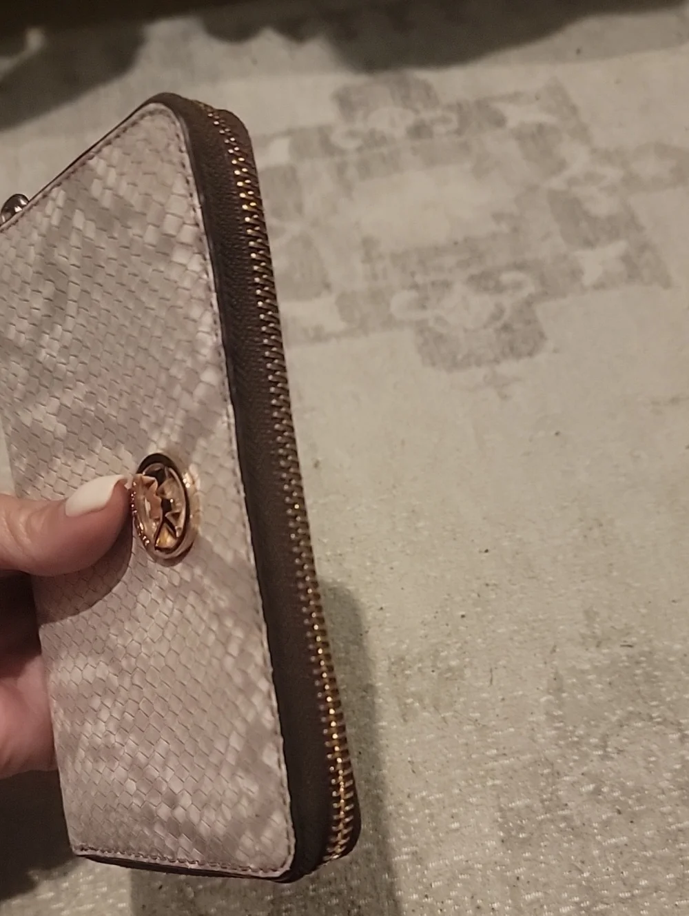 Michael Kors Jet Set Python Leather Wallet With Removable Wrist Strap